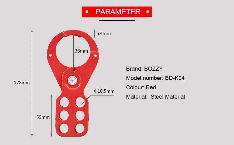 Bozzys 38 mm Steel Safety Lockout Hasp with Spray Plastics