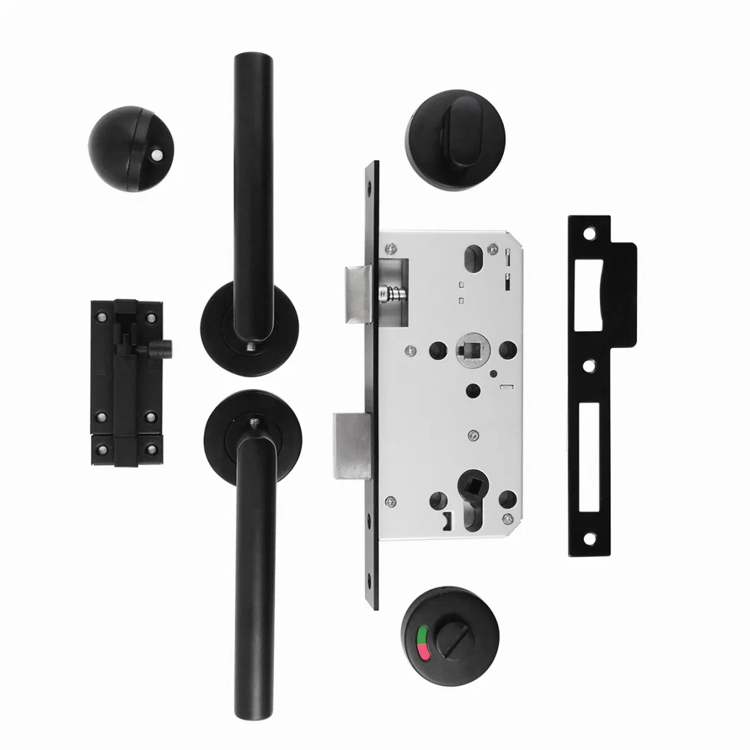 Wholesale Matte Black Modern Interior Door Lever Handle Set Door Handle